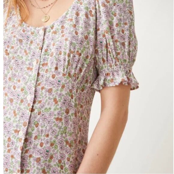 & Other Stories Printed Button Up Midi Dress Floral rayon NWT 10 - Picture 4 of 9
